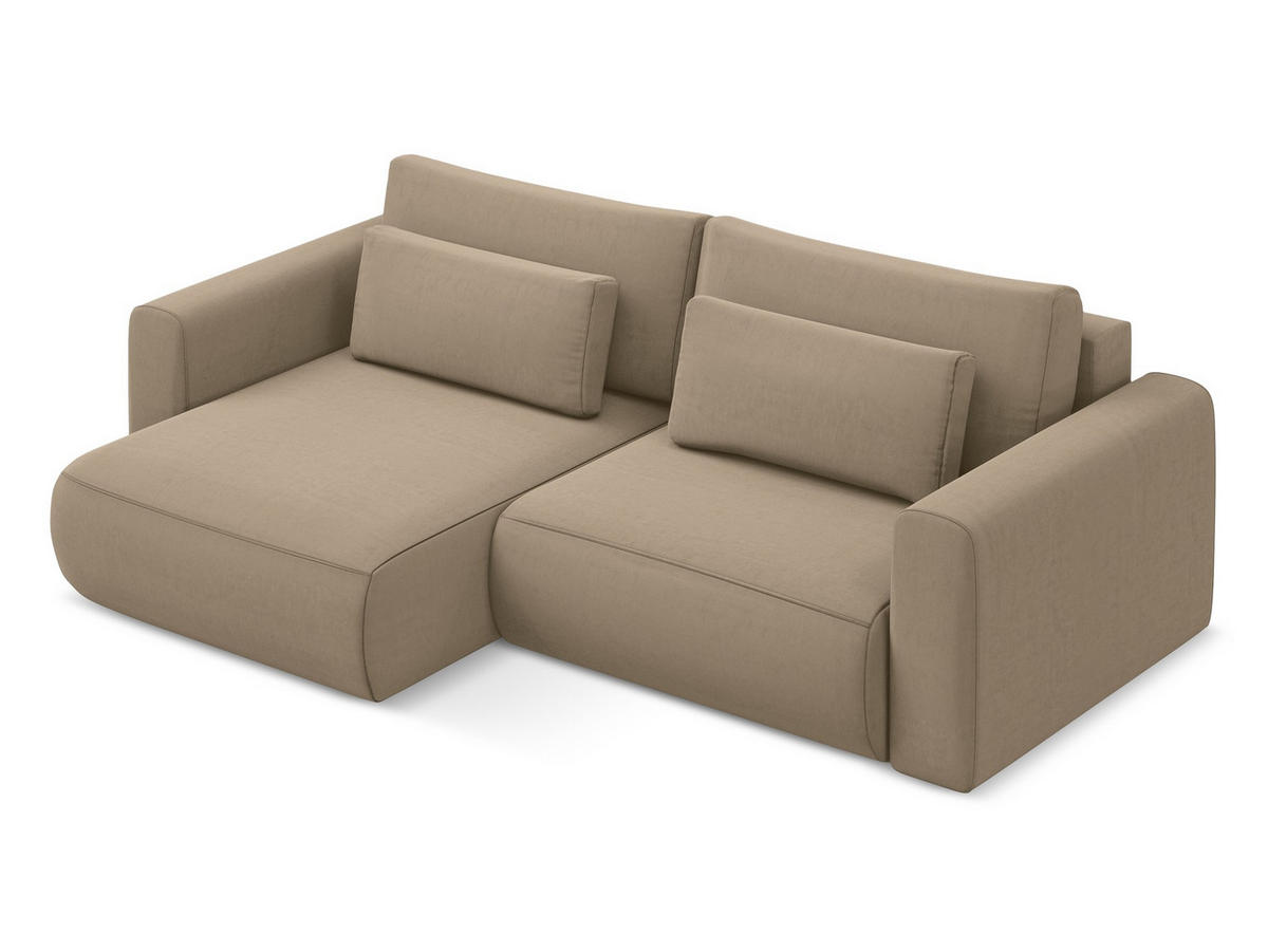 WOHNLANDSCHAFT Strukturstoff Stoff Grau - Schwarz/Grau, Kunststoff/Textil (398/82/185cm) - Makamii