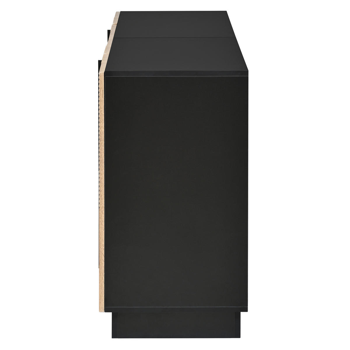 SIDEBOARD 4 Türen Relieffront Metallgriffe MDF Schrank Modern - Multicolor, Holzwerkstoff (160/76/42cm) - FLIEKS