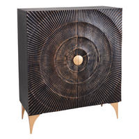 HIGHBOARD GOLDEN SUNSET Mango Schwarz 120 cm - Goldfarben/Schwarz, Holz/Metall (100/120/38cm) - riess-ambiente