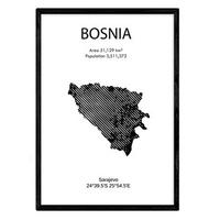 POSTER Länder & Kontinente Bosnien A4 Rahmenlos - Klar, Papier (29.7/5/21cm) - Nacnic