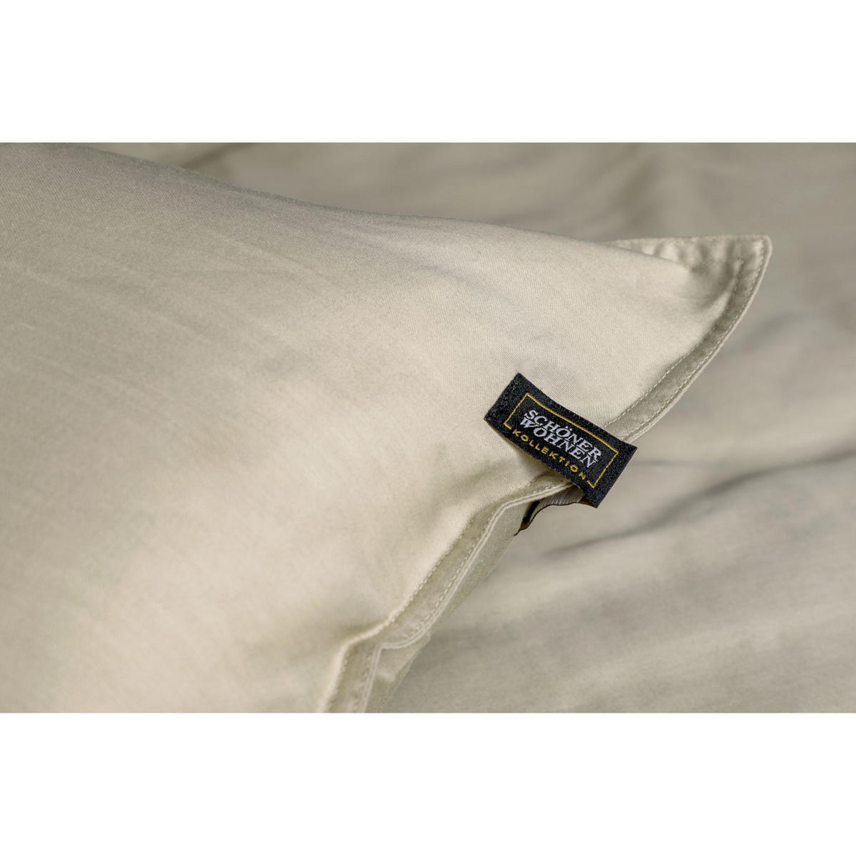 SATIN BETTWÄSCHE PLAIN - Beige, Textil (140/200cm) - Schöner Wohnen