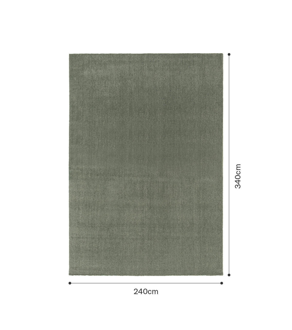 INDOORTEPPICH Barefoot - Grün, Kunststoff (240/340cm) - Mokebo