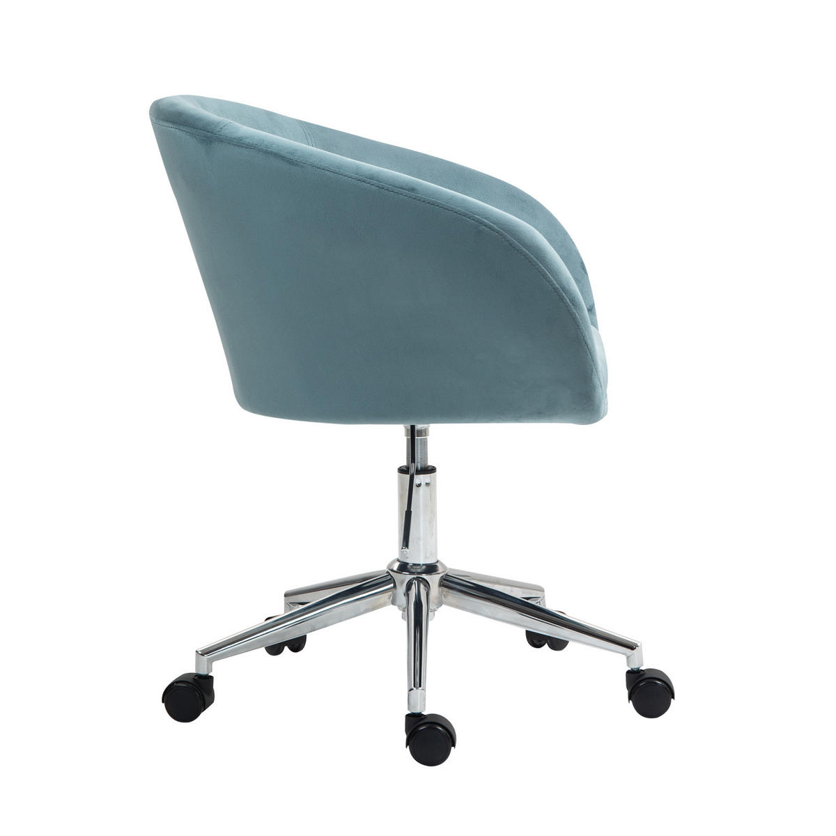 SCHREIBTISCHSTUHL LOUISA Blau - Blau/Silberfarben, Textil/Metall (56/88/56cm) - SVITA