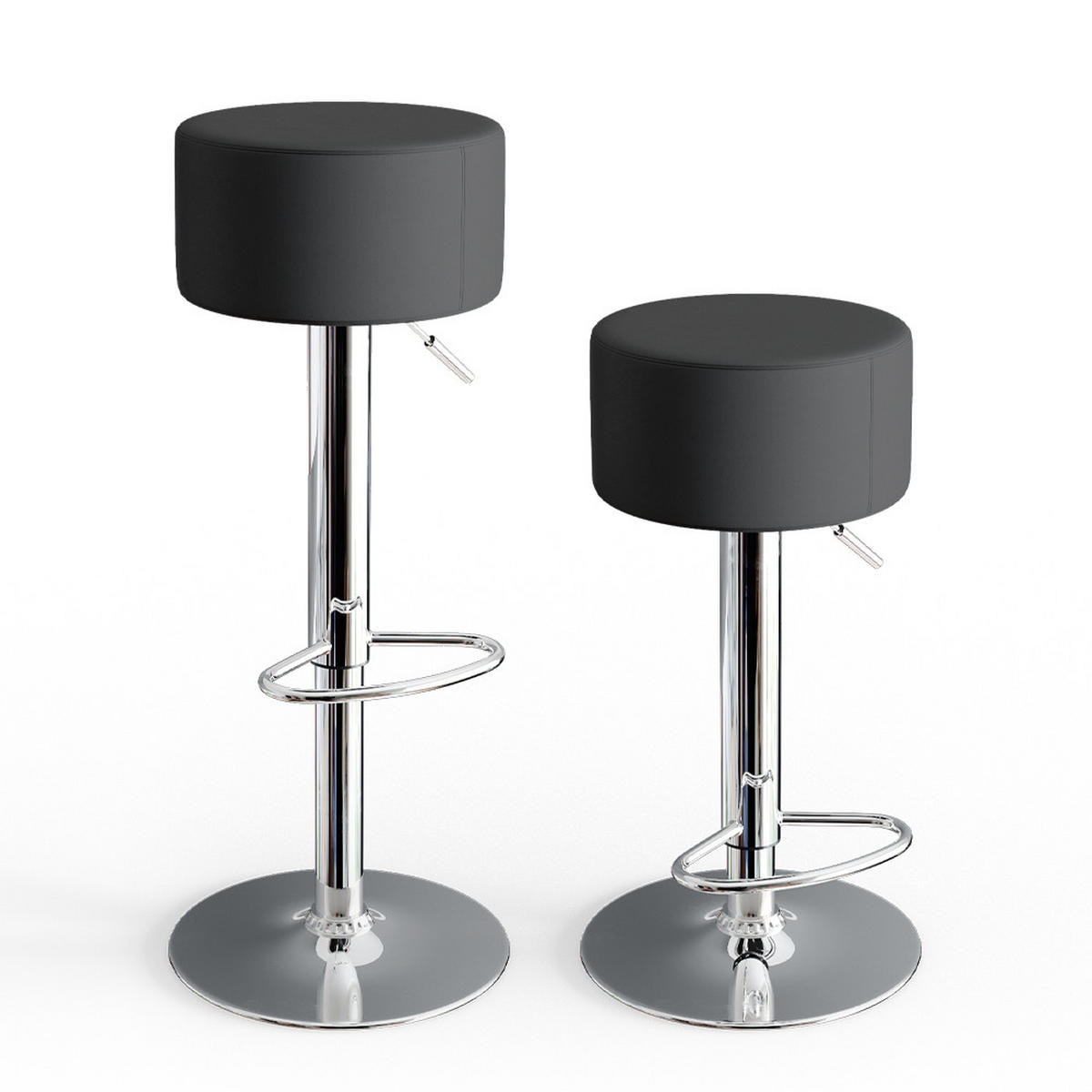 BARHOCKER 2ER SET Schwarz 33 x 92 cm 2 Teilig - Schwarz, Metall (33/92/33cm) - Vicco