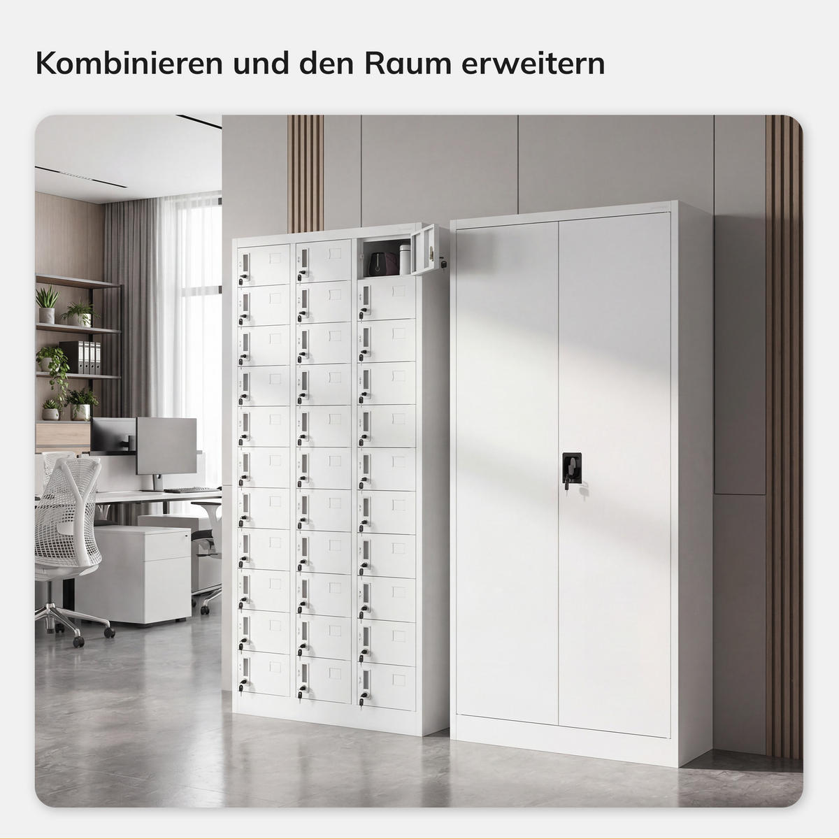 SCHLIESSFACHSCHRANK für Mitarbeiter OLIVER 185x90x45 cm - Weiß, Metall (90/185/45cm) - Jan Nowak