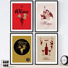 POSTER Set mit 4 Wein und Weinkeller 1 Jahrgang A3 Rahmenlos - Klar, Papier (29.7/3cm) - Nacnic