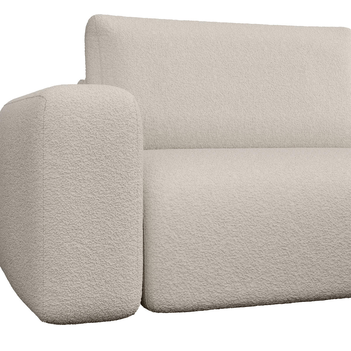 ECKSOFA TALW L MINI mit Schlaffunktion, Weiß - Weiß, Textil (257/148cm) - Fedve