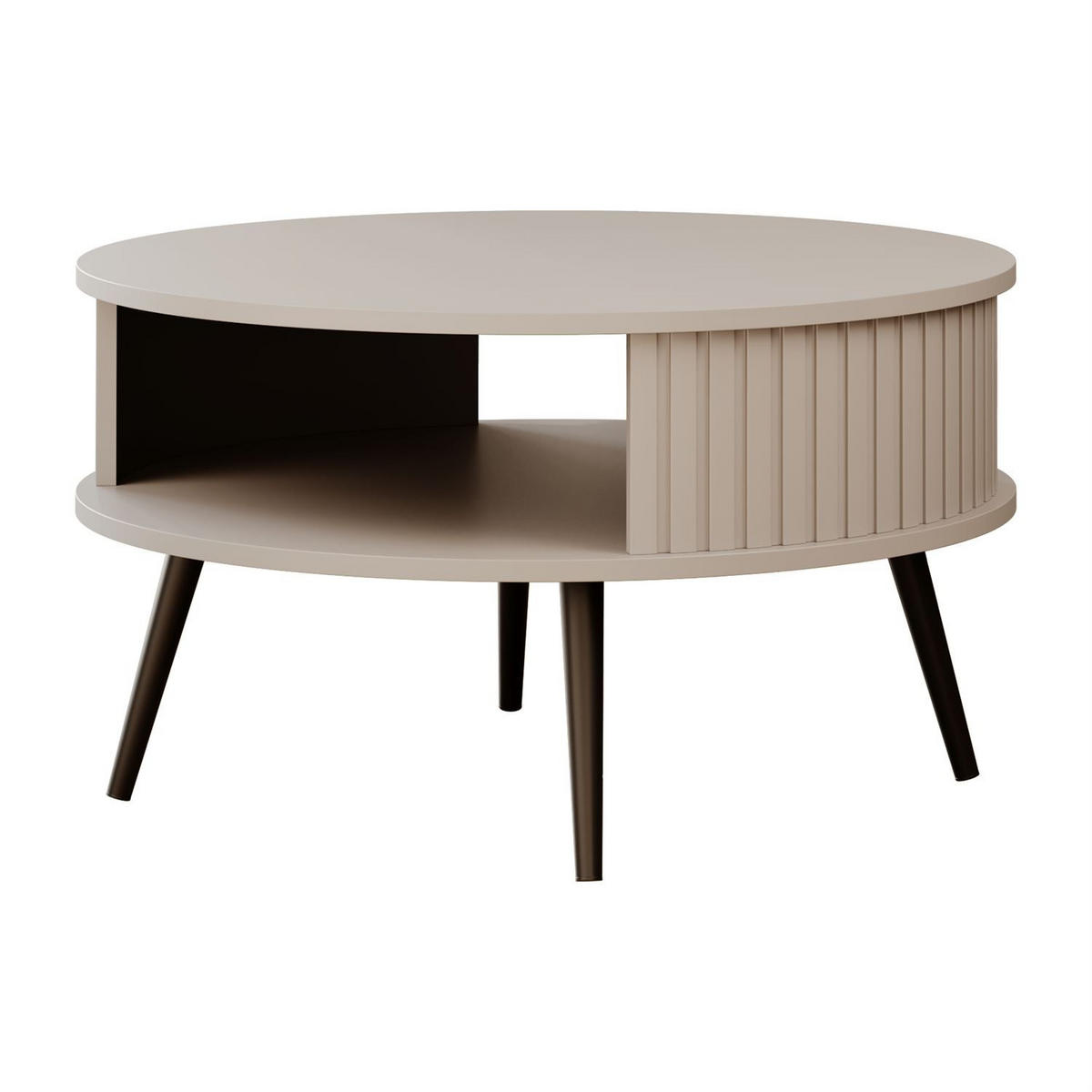 RUNDER Couchtisch IVY - Beige, Holzwerkstoff (76/44/76cm) - Lookway