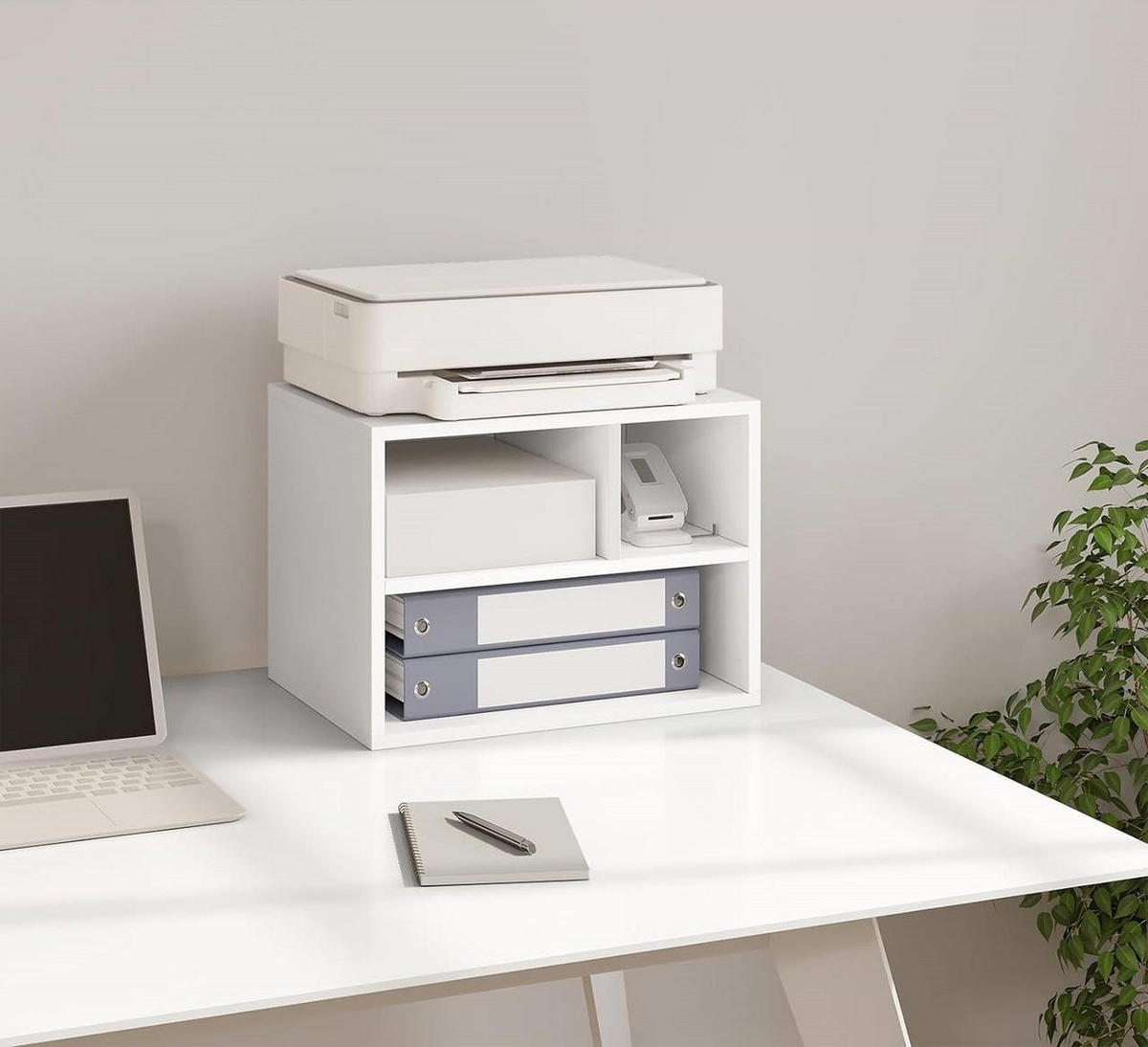 AKTENREGAL mit Rädern, 40x35x30 cm, Weiß - Weiß, Holzwerkstoff (40/35/30cm) - Woltu