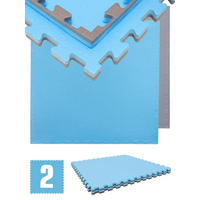 BODENSCHUTZMATTE 90x90x2 cm, Blau, 2er Set - Blau, Kunststoff (90/90/2cm) - eyepower