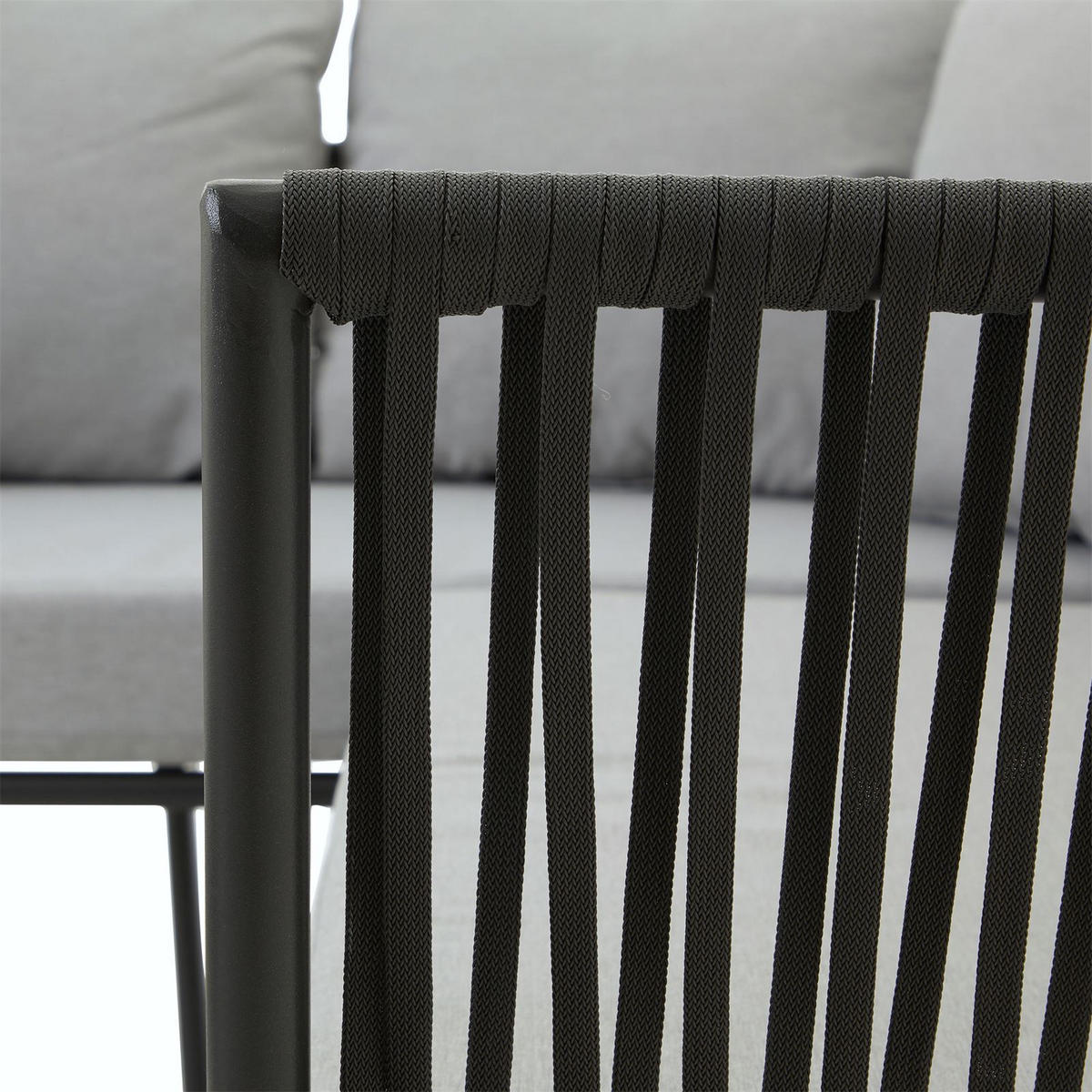 GARTENMÖBEL-SET JAKARTA - Schwarz/Grau, Metall - CARO-Möbel