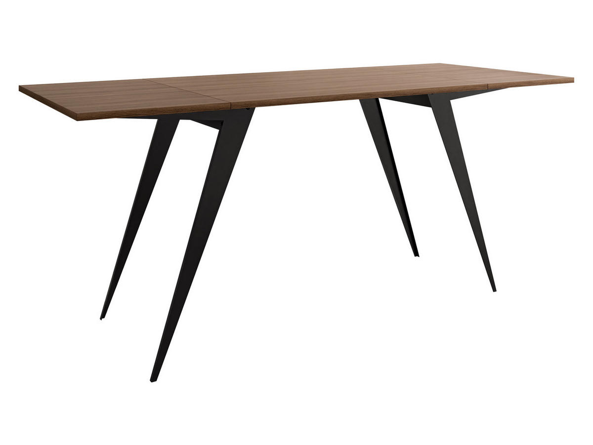 2-IN-1 COUCHTISCH UND ESSTISCH Xena - Nussbaumfarben/Schwarz, Holzwerkstoff/Metall (70/90/45cm) - MIRJAN24