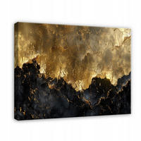 LEINWANDBILD Abstrakt Gold Schwarz 100x70 - Multicolor, Holzwerkstoff (100/70cm) - Wallarena