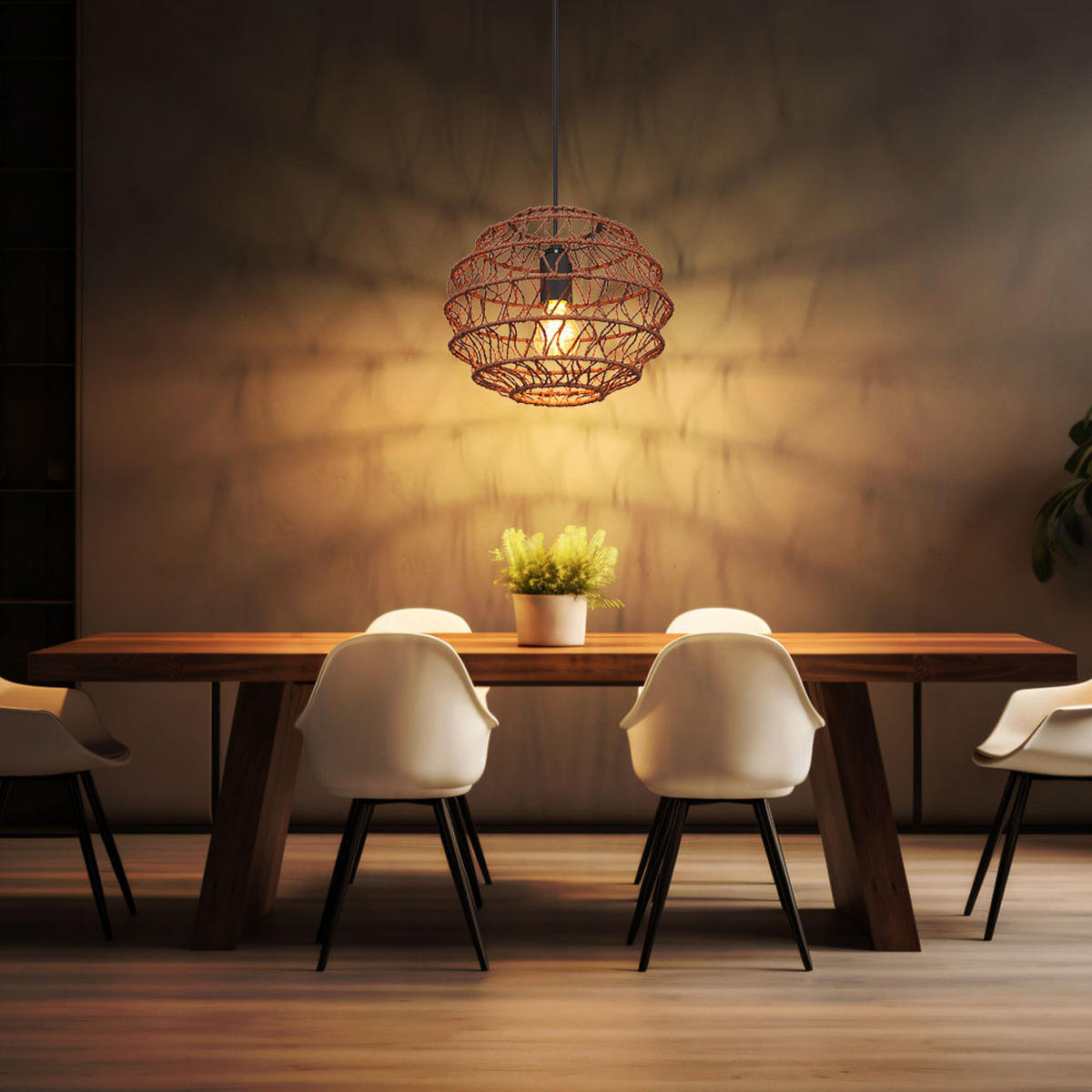 PENDELLEUCHTE SENNI Metall Braun - Braun, Metall (29/29/120cm) - Globo Lighting