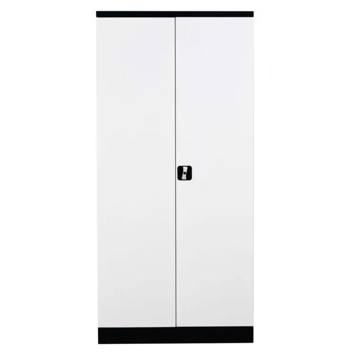 STAHLSCHRANK Bee mit 4 lackierten Fachböden 195x92x42 cm Korpusfarbe Anthrazit Frontfarbe Verkehrsweiß - Weiß, Metall (92/195/42cm)