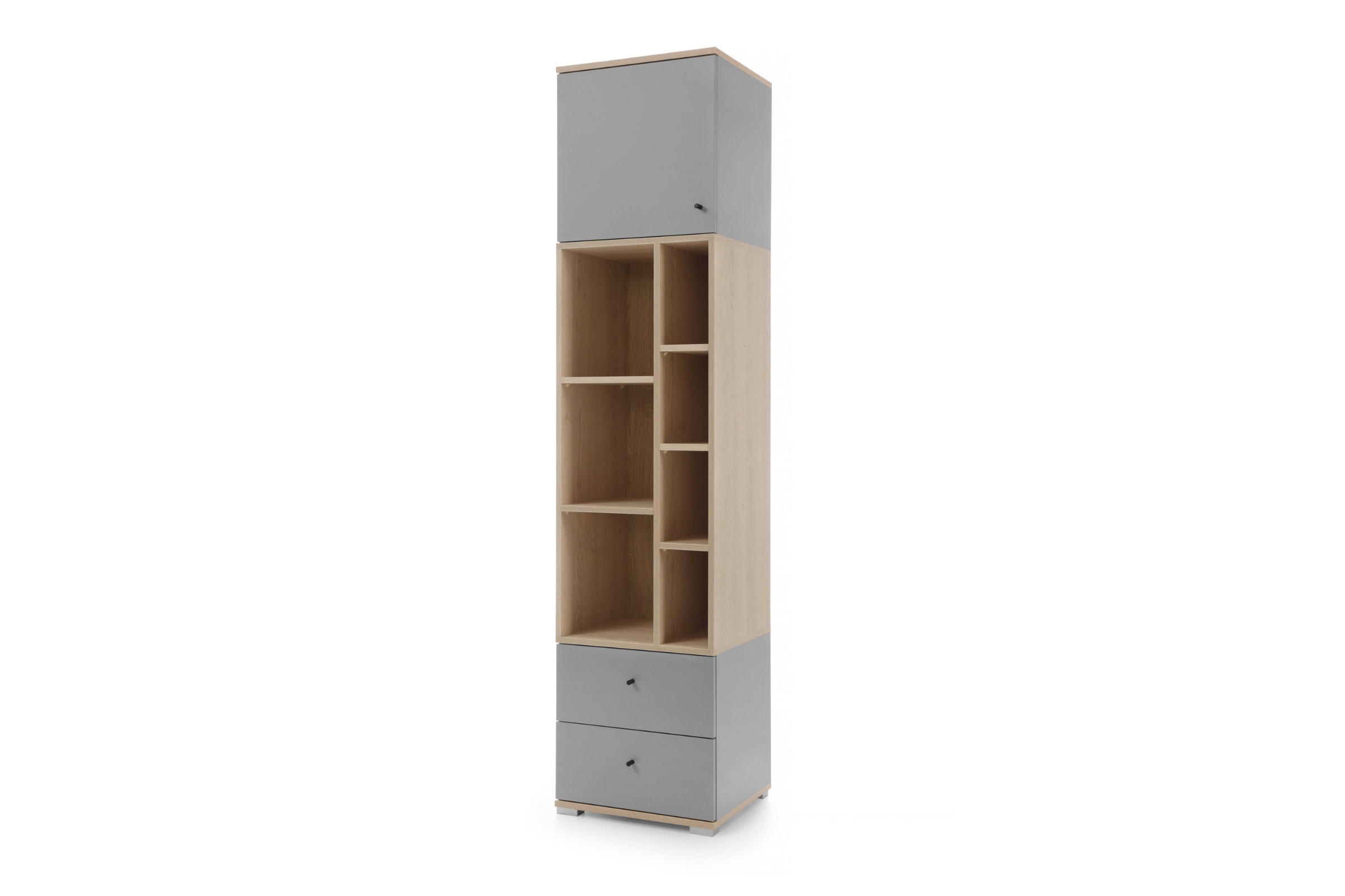 Deine Möbel 24 Kinderregal Grau, Eiche 45x195x40 cm