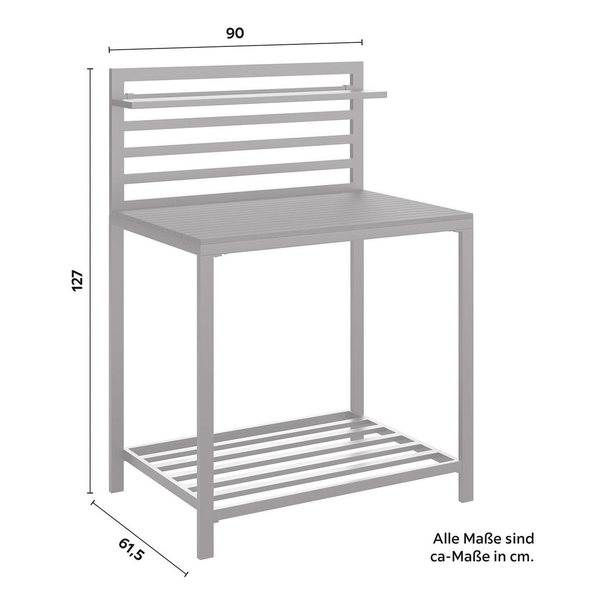 GARTENKÜCHENTISCH - Aluminium / Kunststoff - Schwarz - Schwarz, Kunststoff/Metall (62/90/127cm) - home24