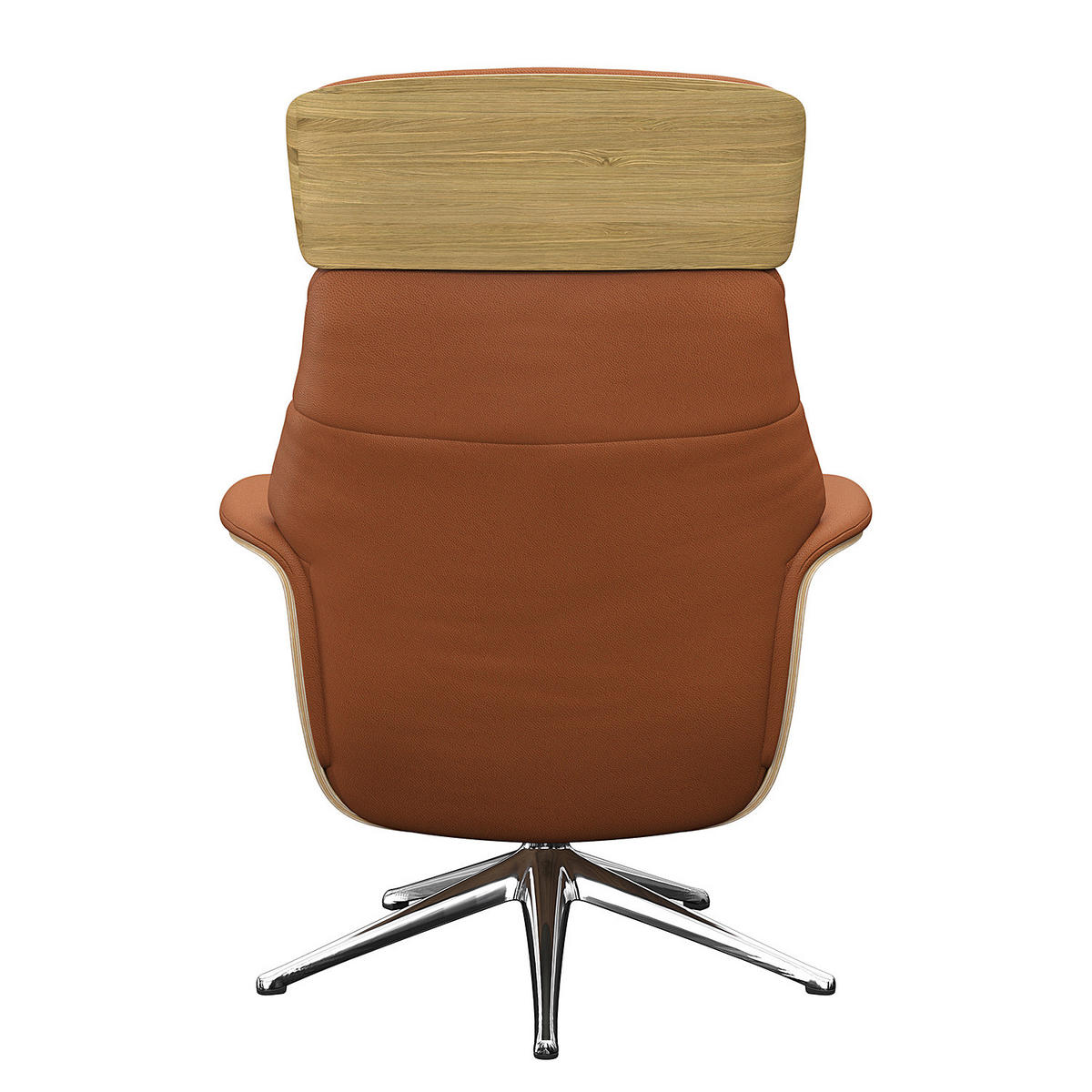 RELAXSESSEL - Echtleder - Kastanienfarben/Chromfarben, Leder/Metall (83/110/83cm) - home24