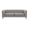 DREISITZER SOFA Slender-Velluto 15 - Hellgrau, Holz/Textil (201/71/83cm) - SLF24
