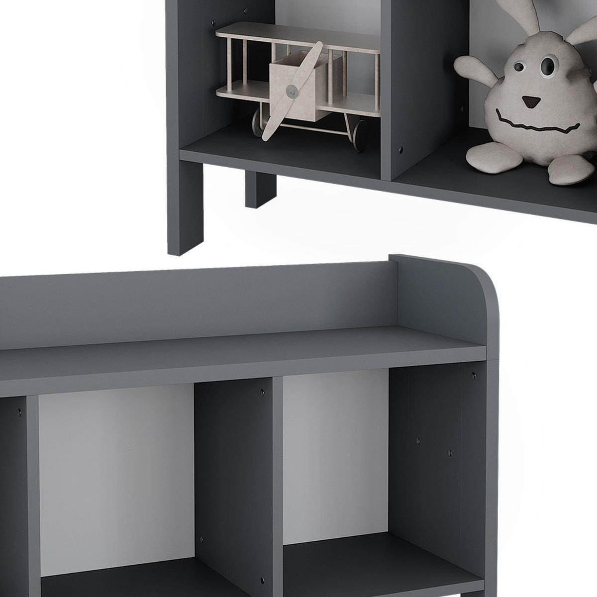 KINDERSITZBANK Ajaton Grau 107.2 x 63.8 cm - Grau, Holzwerkstoff (107.2/63.8/30.6cm) - VitaliSpa