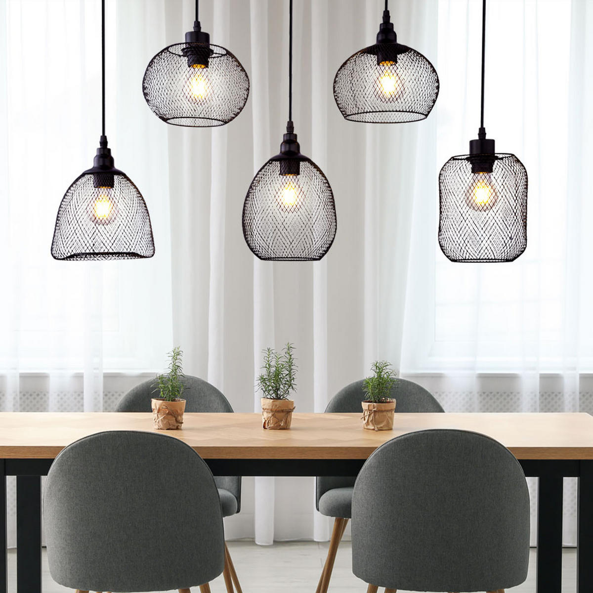 LED HÄNGELEUCHTE ANYA Schwarz Metall - Schwarz, Metall (89/20/120cm) - Globo Lighting