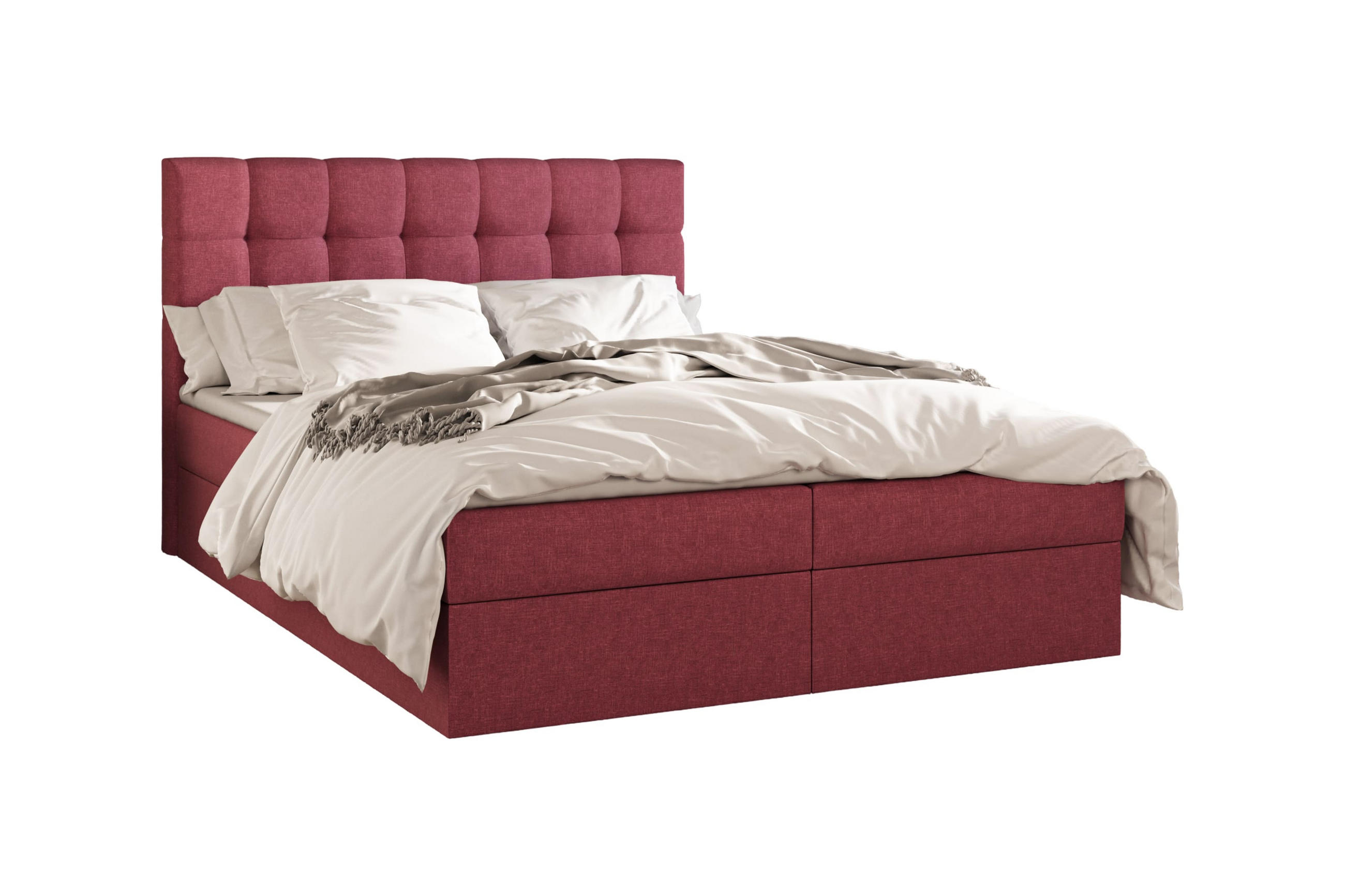 BOXBETT - Bett 05 OSLO - Hugo - 180x200 cm - mit Bettkasten und Waschbarem Topper - Rosa, Holz (180/200cm) - ROYAL24_MARKT