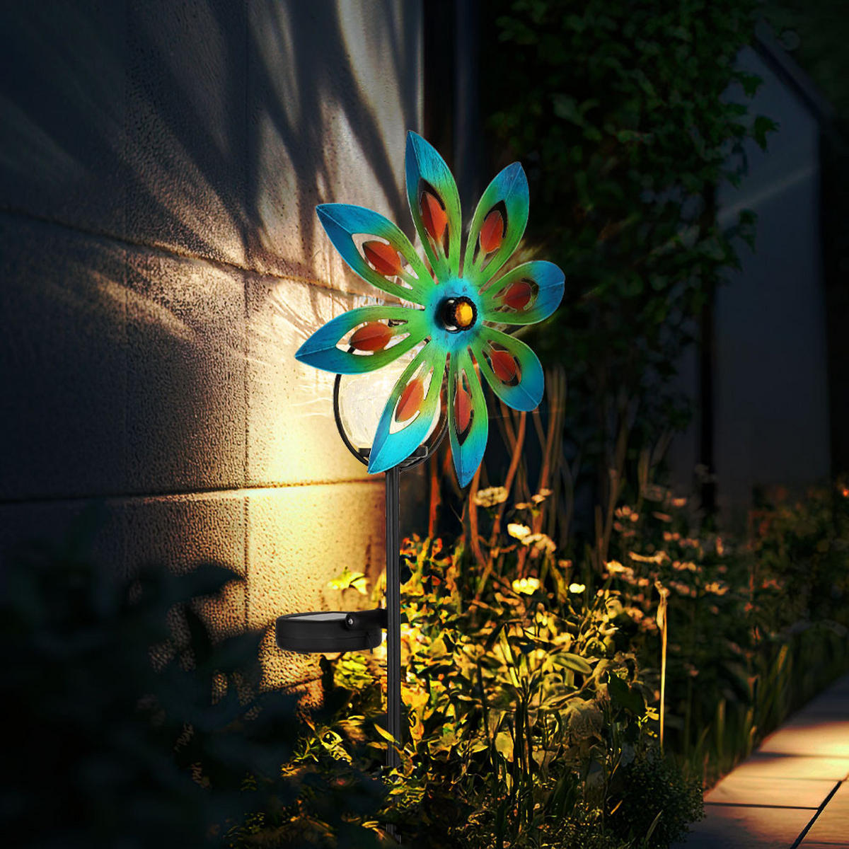 LED AUSSENLEUCHTE Metall Bunt - Multicolor, Metall (20/9/50cm) - Globo Lighting