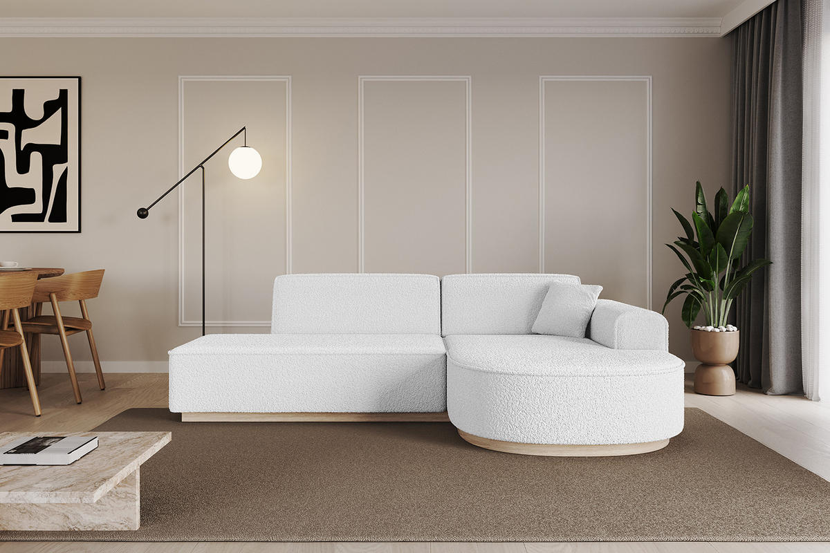 ECKSOFA Ottomane Rechts ARRIO-L1 - 243x171x83 cm Weiß - Weiß, Holzwerkstoff/Textil (243/171cm) - ALTDECOR