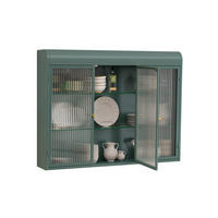 KÜCHENOBERSCHRANK mit Glasfront in Dunkelgrün – 3 Türen, wandhängend - Grün, Glas (90/70/20cm) - BEAOK