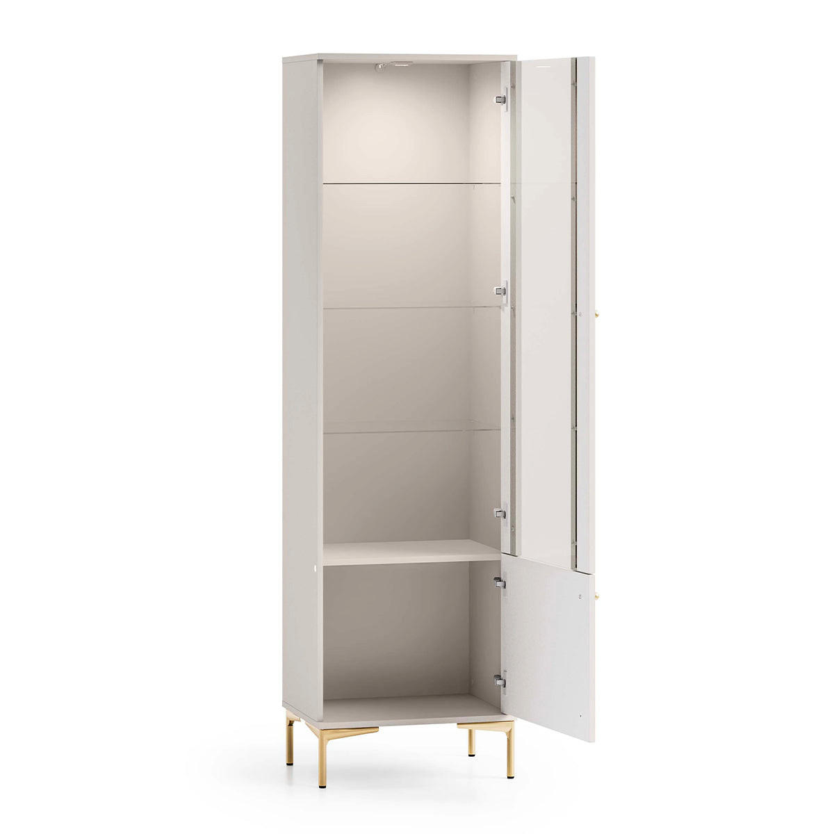 VITRINA Sélène Kašmir - bež, leseni material (54/190/40cm) - Petits-meubles
