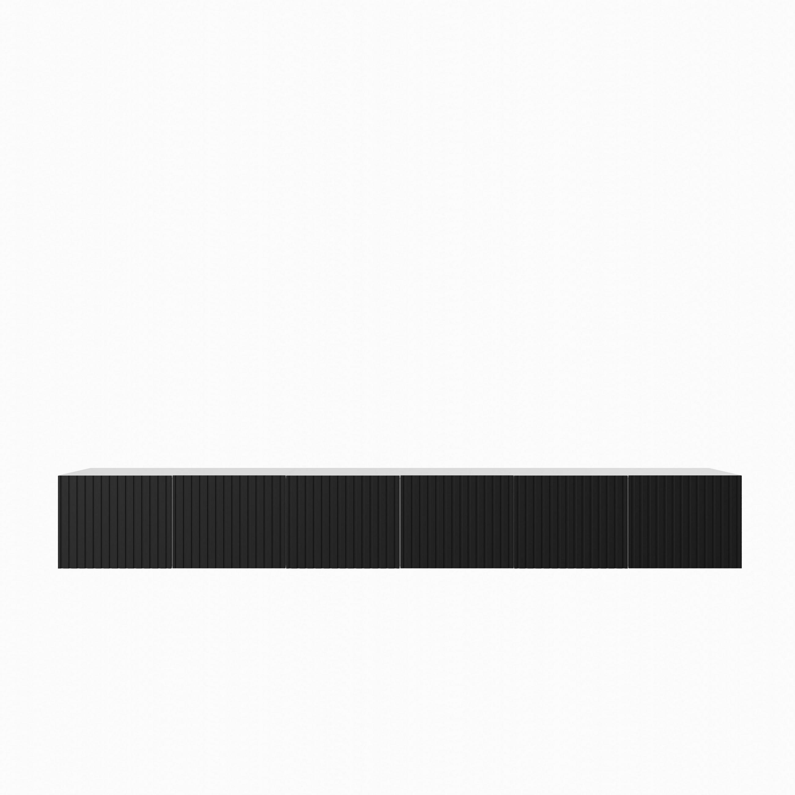 LOWBOARD LIVO 300/41/40 cm, Hängender TV-Schrank Weiß / Schwarz - Schwarz/Weiß, Holzwerkstoff (300/41/40cm) - MASSENO