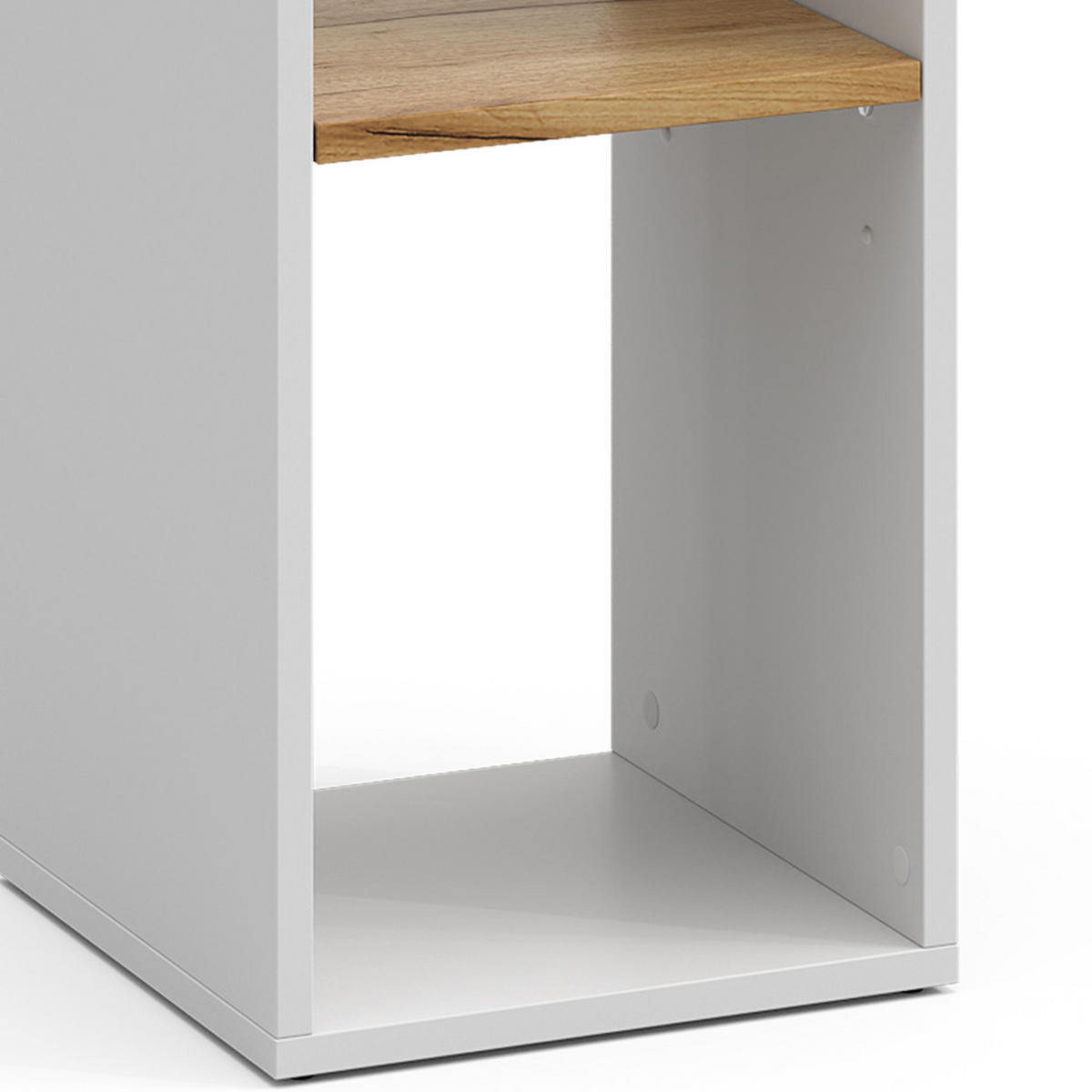 BÜCHERREGAL Tomy Weiß/Goldkraft Eiche 30 x 74 cm mit 2 offenen Fächern - Honigeiche/Weiß, Holzwerkstoff (30/74/30cm) - Vicco