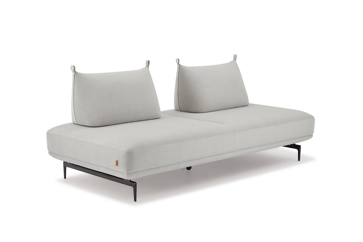 ECKSOFA CANE Grau Webstoff - Schwarz/Grau, Textil/Metall (310/210cm) - KAWOLA