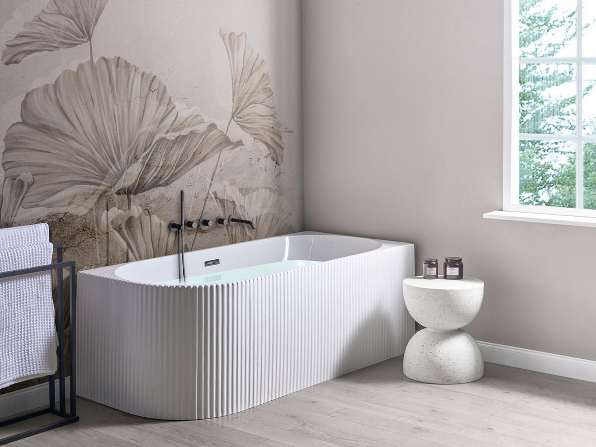 ECKBADEWANNE 80x169x59 cm weiß Gocta - Weiß, Kunststoff (80/59/169cm) - Beliani