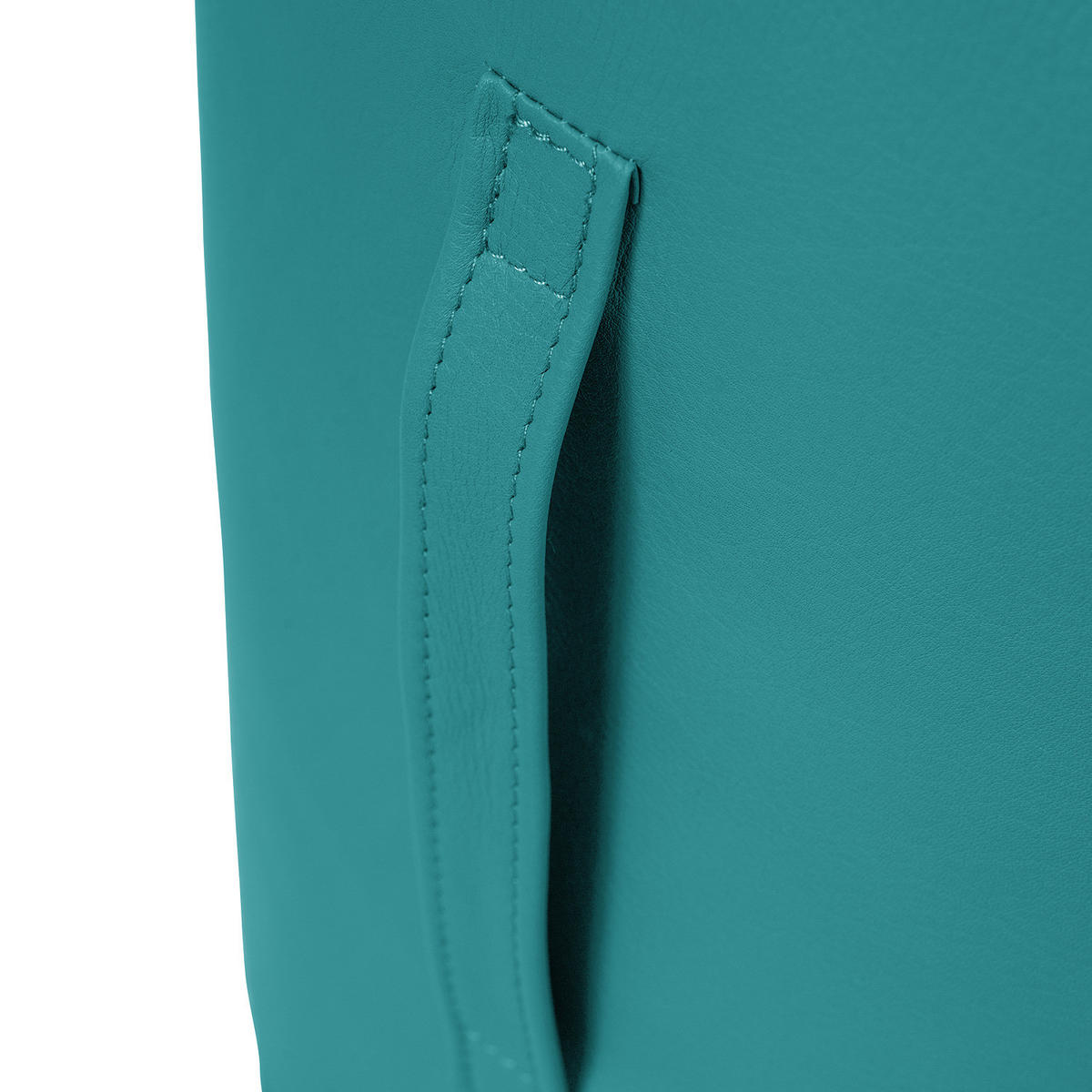 SITZHOCKER - Echtleder - Petrol, Leder (43/45/43cm) - home24