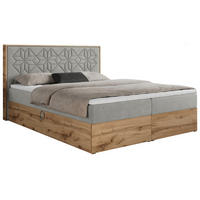 BOXBETT NESSI - 180/200 Hellgrau Struktur - H3 - Hellgrau, Holz/Textil (180/200cm) - MKS