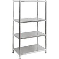EDELSTAHL-REGAL 61x36x113 cm bis 60kg inkl. 4 Ebenen - Grau, Metall (36/113/61cm) - shelfr