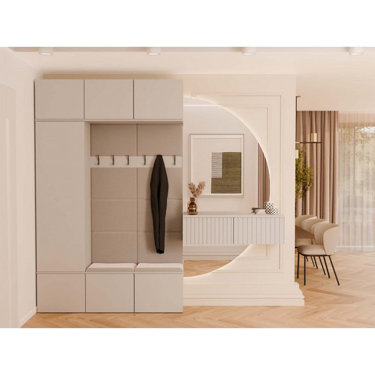 DULAP modern, set de dulapuri: dulap pentru haine și dulap pentru pantofi „cașmir” 150/238/35 - cașmir, compozit lemnos (150/238/35cm) - RAUMHIRSCH FURNITURE