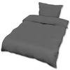 BETTWÄSCHE Julie 155/220 cm + Kissenbezug 80/80 cm Anthrazit Renforcé 2er Set - Anthrazit, Textil (155/220cm)