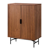KOMMODE - MDF / Metall - Walnussfarben/Schwarz, Holzwerkstoff/Metall (80/110/40cm) - home24