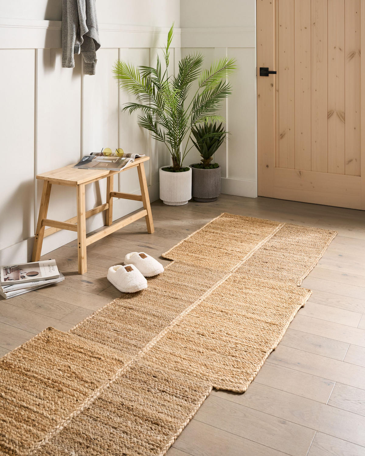 KOBEREC Béžový 80/300 cm Juta Sangli - béžová, textil (80/300cm) - Beliani