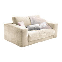 LOVESEAT MADELINE Cremeweiß Cord - Creme/Schwarz, Kunststoff/Textil (170/86/127cm) - KAWOLA