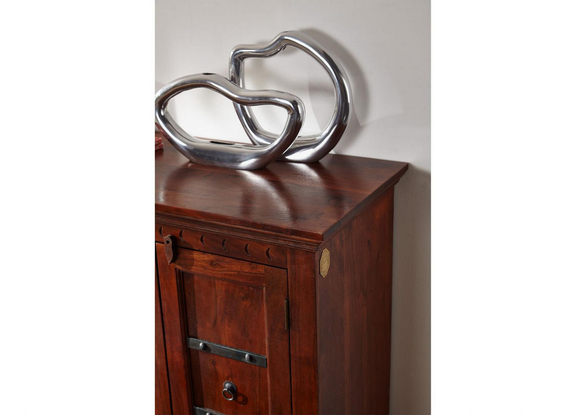 SIDEBOARD Akazie 150x45x89 nougat lackiert OXFORD #513 - Dunkelbraun, Holz (150/89/45cm) - Massivmoebel24