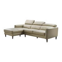 ECKSOFA - Ecke links - Büffelleder - Beige - SALVI - Beige, Leder (248/179cm) - Vente-Unique