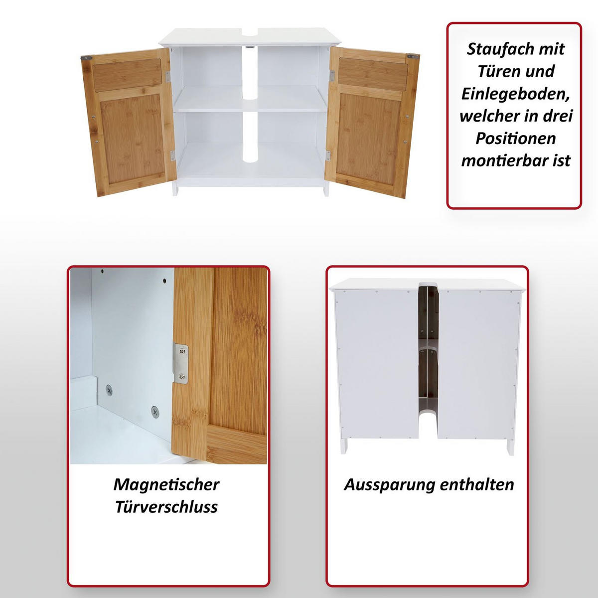 WASCHBECKENUNTERSCHRANK Weiß - Weiß, Holz (60/60/30cm) - MCW
