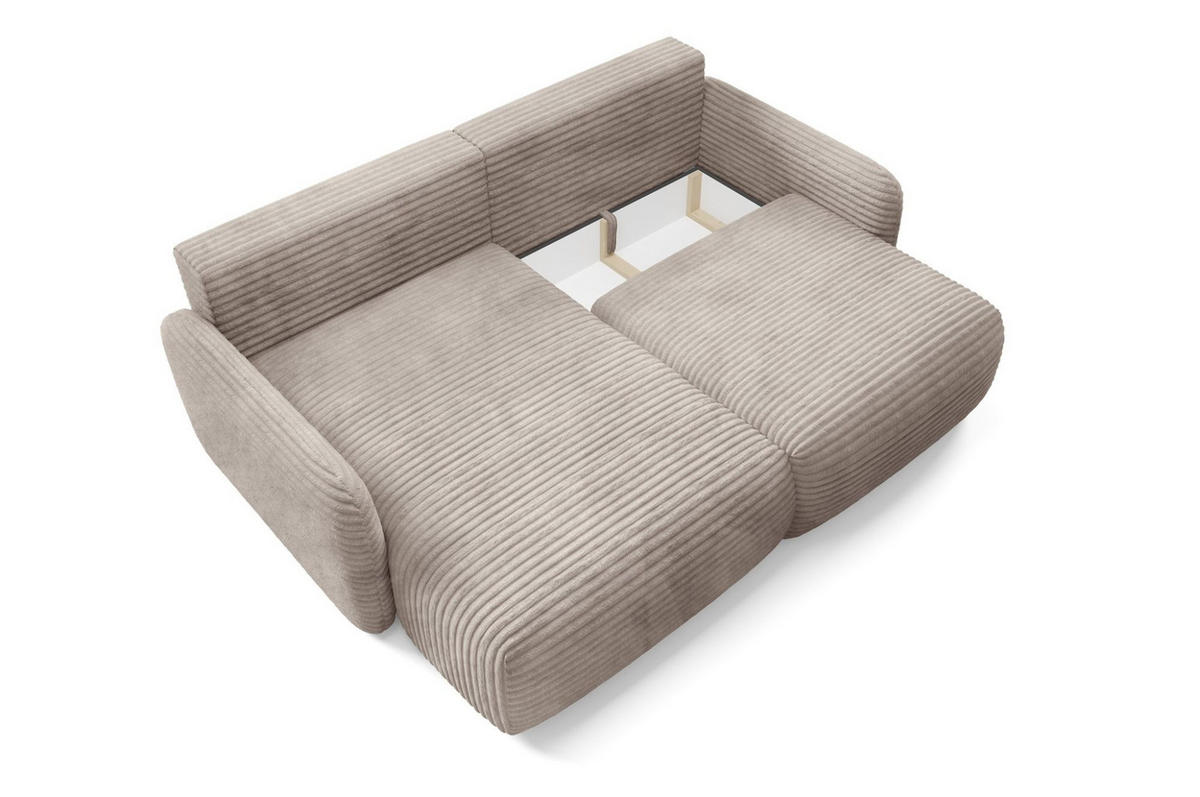ECKSOFA Simone Mit Schlaffunktion - Braun, Holzwerkstoff/Textil (240/165cm) - Fun Möbel
