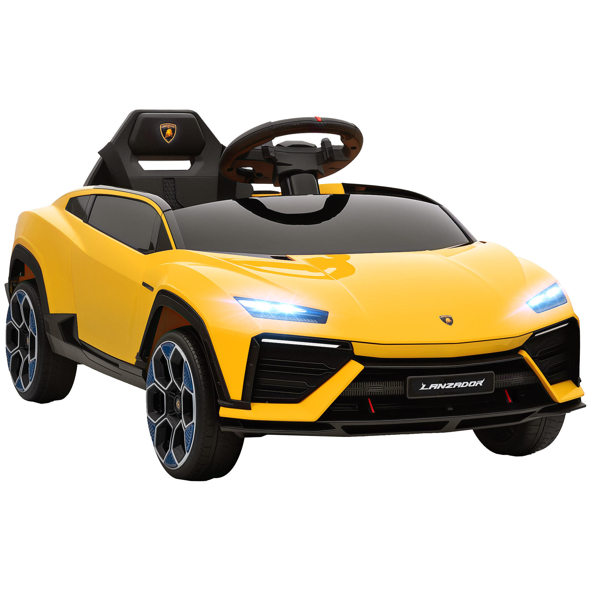ELEKTROAUTO DE-06263 Lamborghini lizenziert mit 2,4G Fernbedienung Gelb - Gelb, Kunststoff/Metall (101.5/49/43cm) - ComfortXL