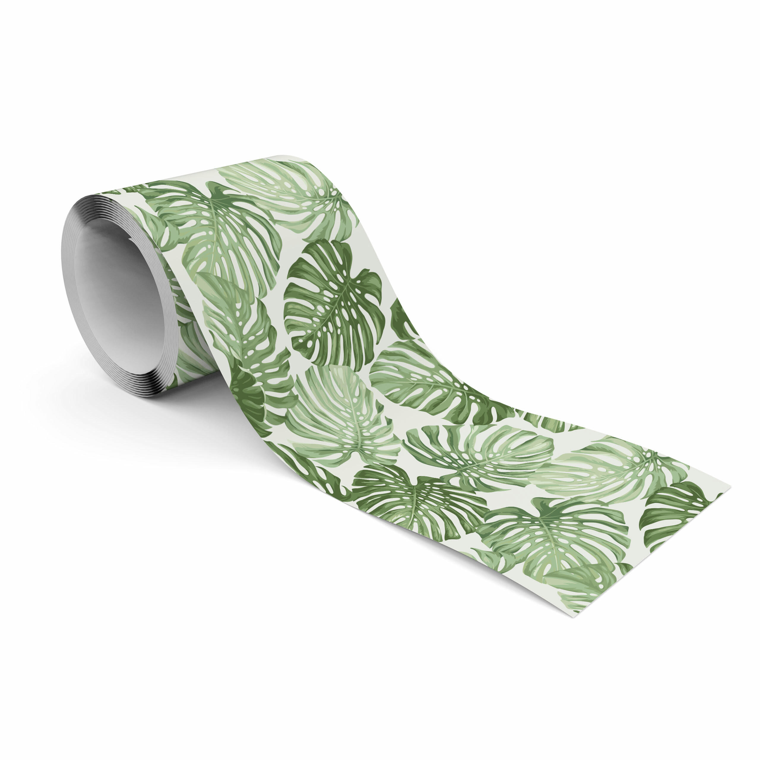 TAPETENBORDÜRE selbstklebend Monstera Blätter Pflanzen - Weiß/Grün, Papier (10/300/300cm) - Muralo