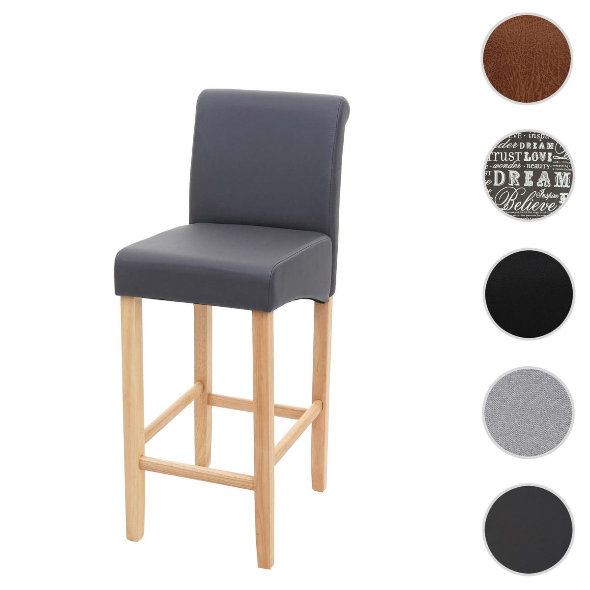 BARHOCKER Grau - Grau, Textil (39/105/53cm) - MCW