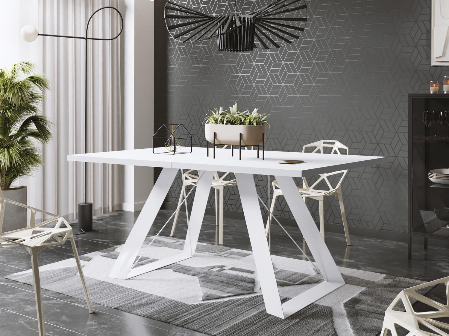 ESSTISCH Colter Weiß rechteckig ausziehbar, Weiß 160-260/90/76 cm - Weiß, Holzwerkstoff/Metall (160/90/76cm) - WFL GROUP
